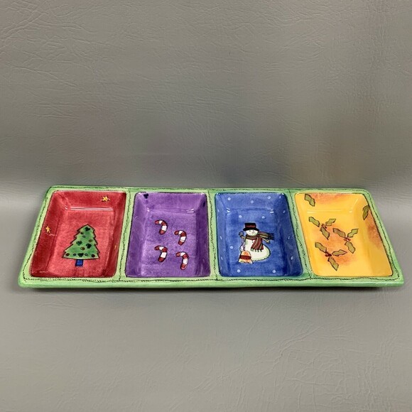 The Sweet Shoppe Divided 4 Part Relish Tray Christmas by Sango Sue Zipkin NIB - Picture 3 of 10